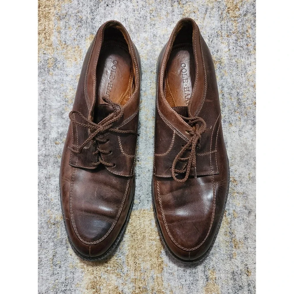 Cole Haan Mens Brown Leather Lace Up Casual Comfort Shoes Size 13 Made In Brazil